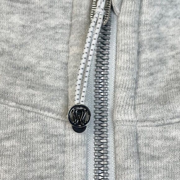 Lululemon Scuba Oversized Half Zip Crop Hoodie Heathered Light Grey M/L - Picture 8 of 12